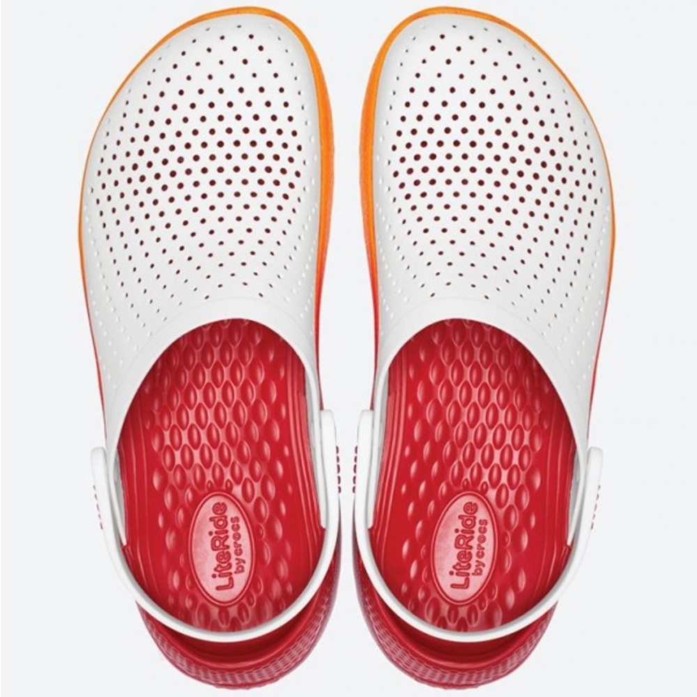 CROCS Women's Sandals - White and Red